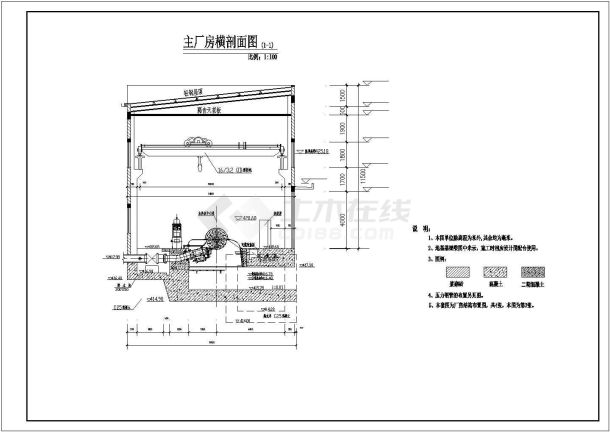 魏家湾水电站发电厂房开挖及结构钢筋图-图二