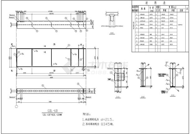 某钢框架工业厂房结构设计施工图纸-图一