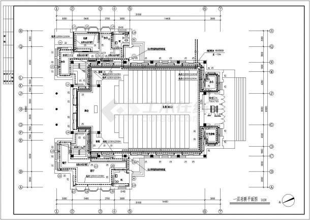 某地区礼堂采暖工程设计图（含设计说明）-图一