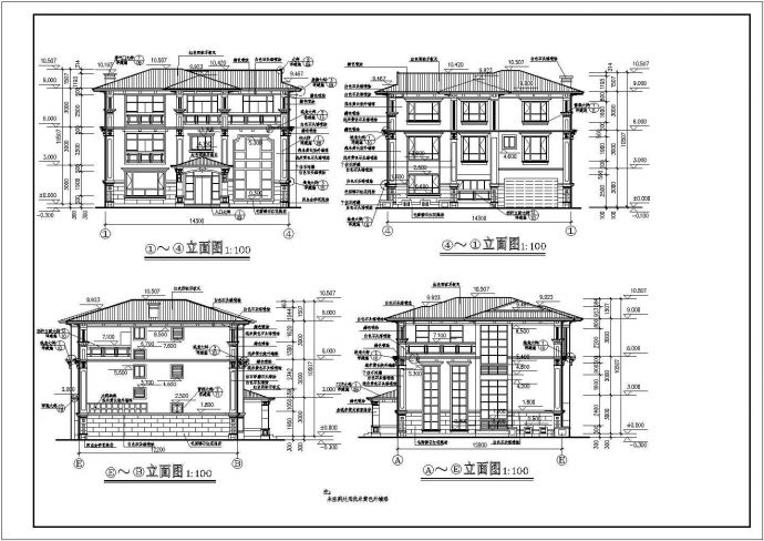 某地欧式三层别墅住宅建筑设计图纸_图1