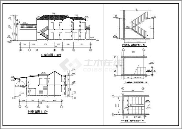 某地两层单体欧式别墅建筑设计图纸-图二