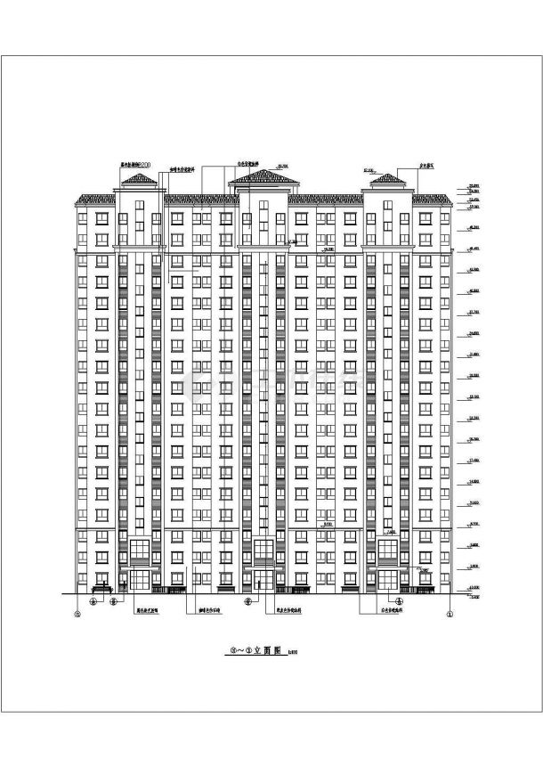 北方住宅楼施工设计cad平面方案图纸-图二
