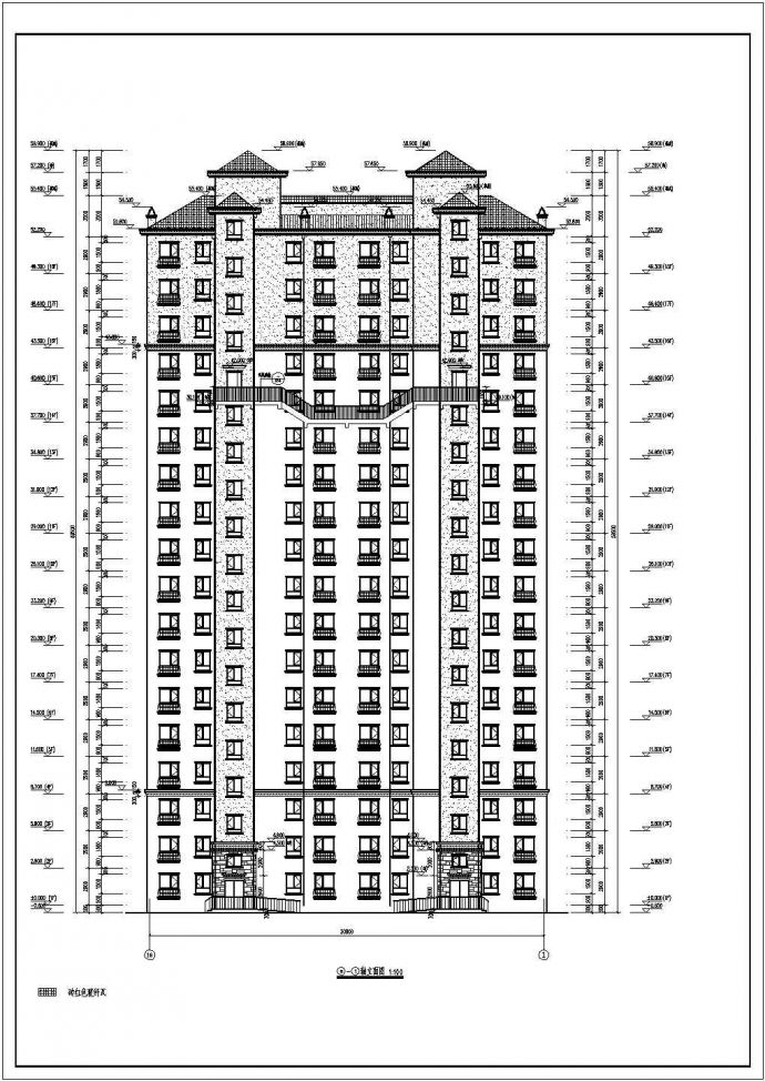 十八层坡屋顶住宅建筑cad设计施工图_图1