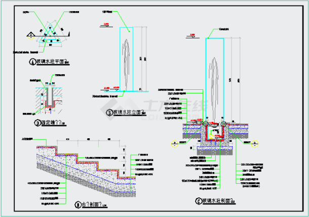 一个水景喷泉的全部施工图-图一