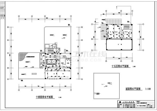 本科毕业设计某15层综合楼排水与消防施工图-图一