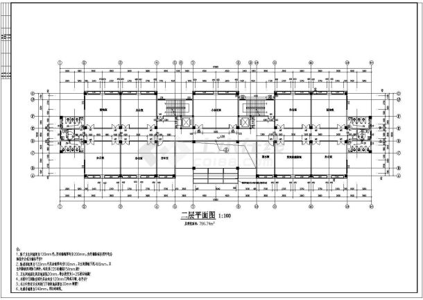 5层4402平米框架办公楼毕业设计（含建筑、结构、计算书）-图二