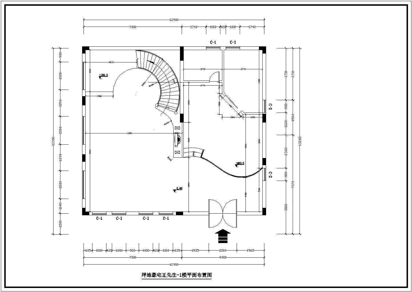 北方某地区多层别墅建筑装修设计CAD图纸