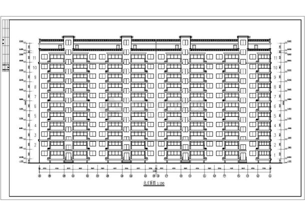 济南小高层住宅楼建筑施工设计图（共13张）-图二