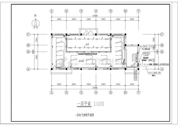 某小楼电气图纸工程设计图CAD原图-图二