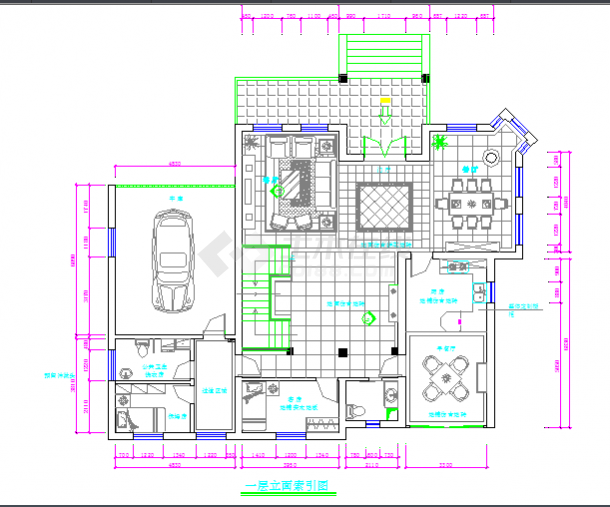 北京某地别两层墅装修设计带索引CAD施工图-图一