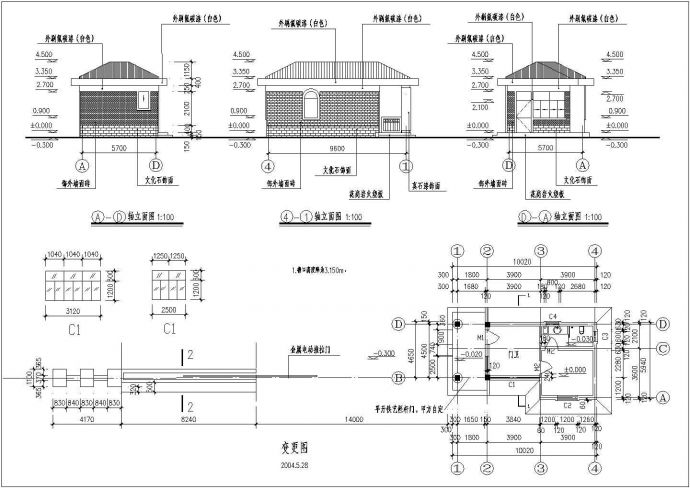 某所大门及传达室结构设计施工图纸_图1