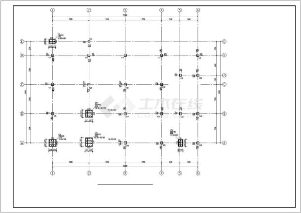 某地5层框架结构办公楼结构设计施工图-图二