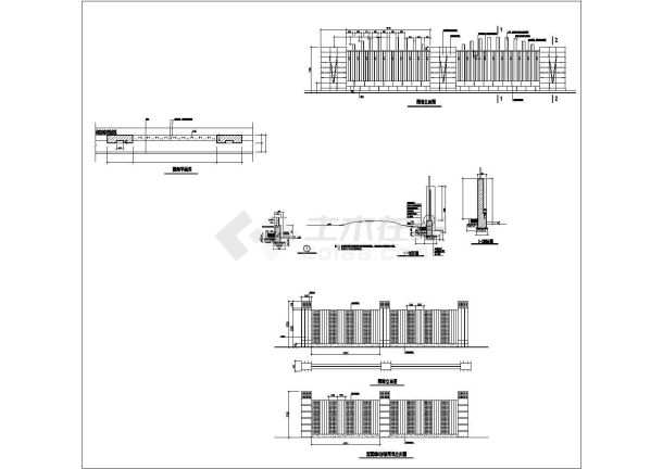 某地区围墙栏杆建筑完整设计施工图纸-图二