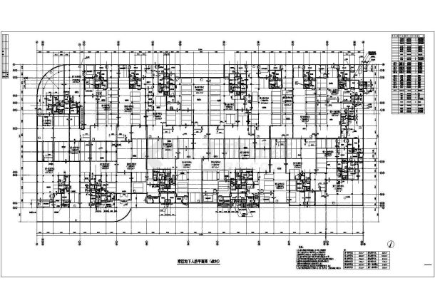 江苏省南方城市高层地下车库平建筑CAD施工图-图二