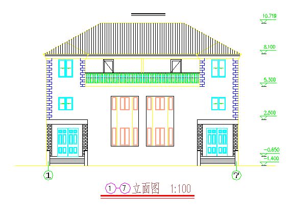 广东某地区三层欧式小别墅设计cad方案图纸
