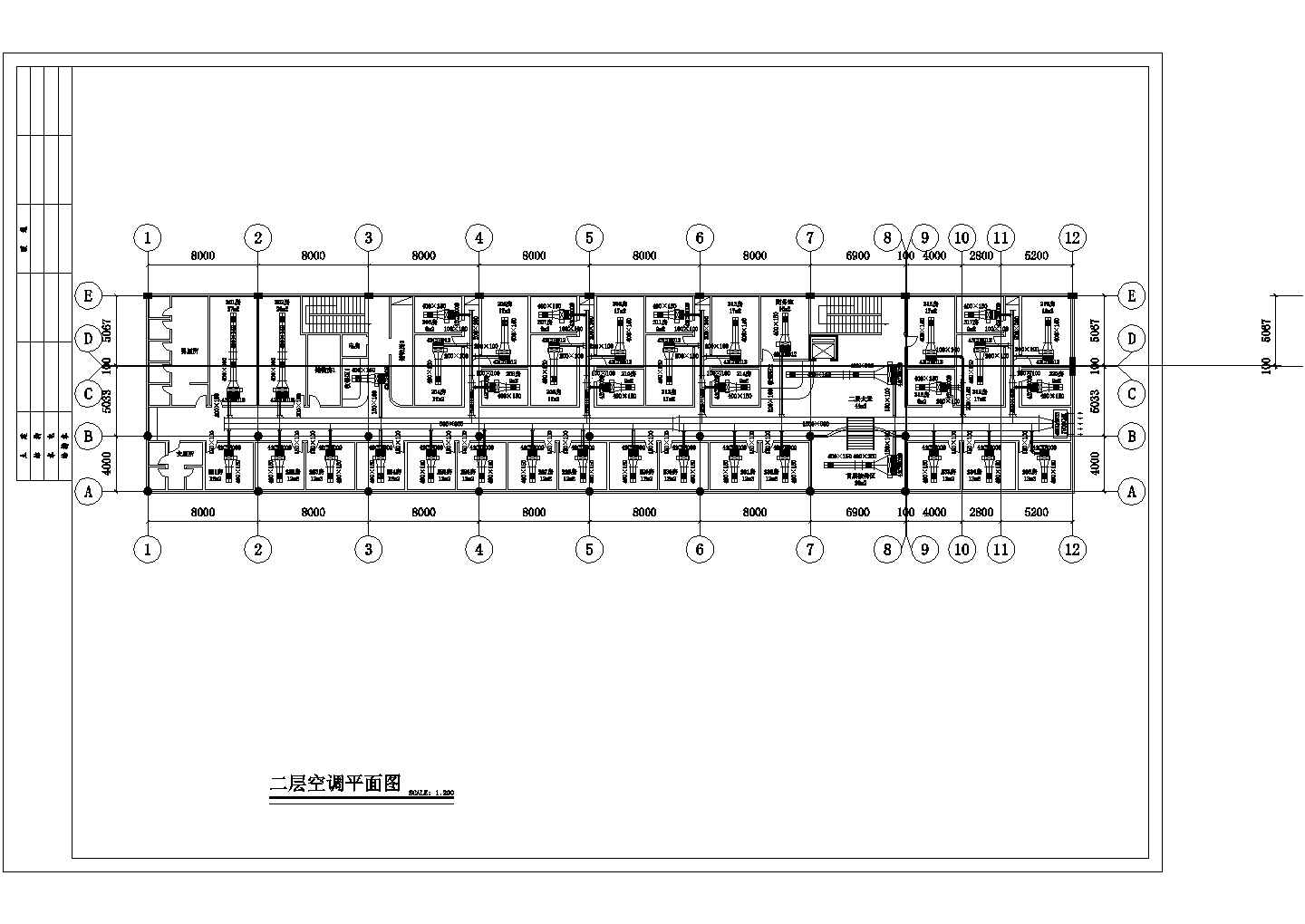 南方某沐足按摩城空调设计平面图纸