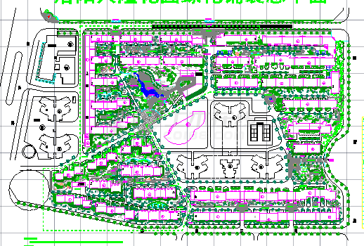 小区花园绿化及铺装景观设计总平面施工图-图一