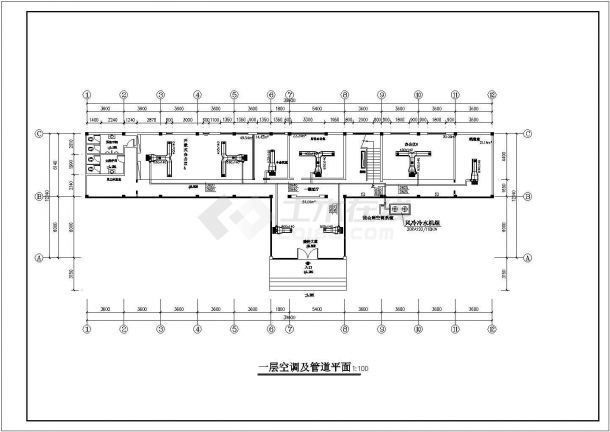 会所中央空调平面布置设计图（全套）-图一