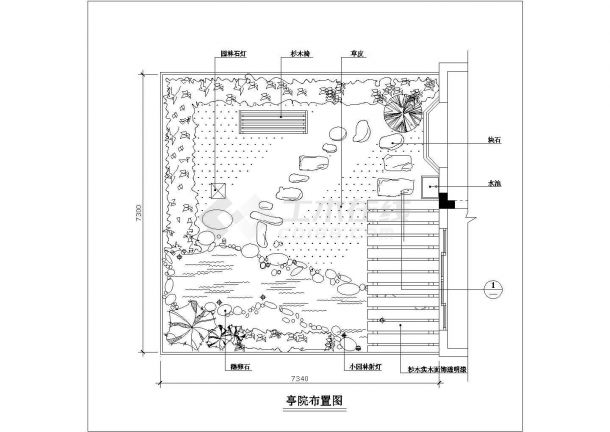 某地区庭院景观规划设计CAD施工图-图一