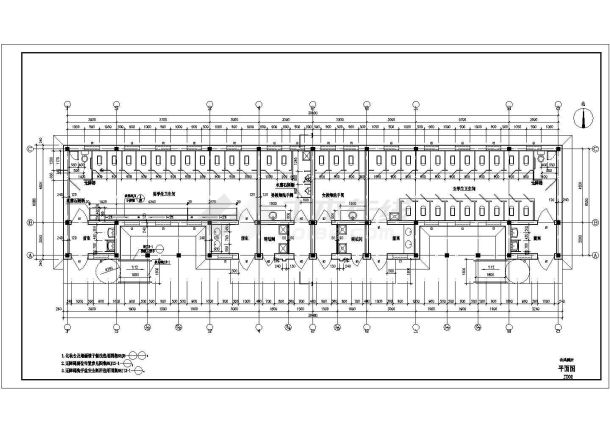 某学校师生合用公共厕所施工cAD图纸-图二
