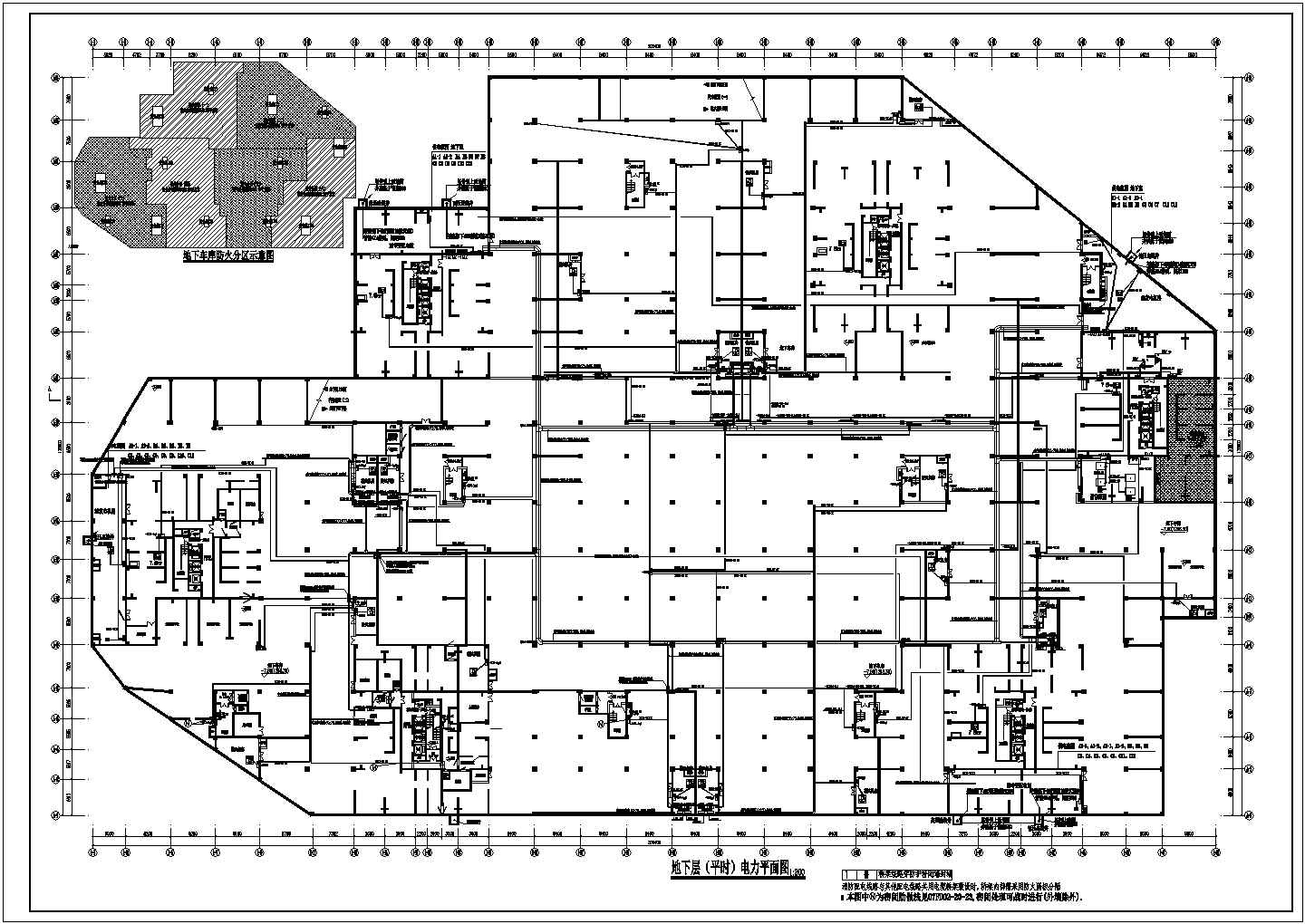 大型地下车库全套电气施工设计cad图