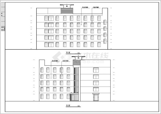 五层乡镇卫生院建筑cad设计施工图（带效果图）-图二