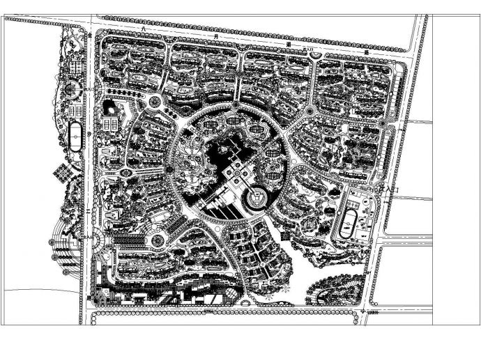 深圳市海滨城市某小区规划CAD总图_图1