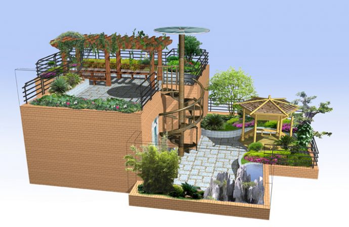 私家复式屋顶花园_图1