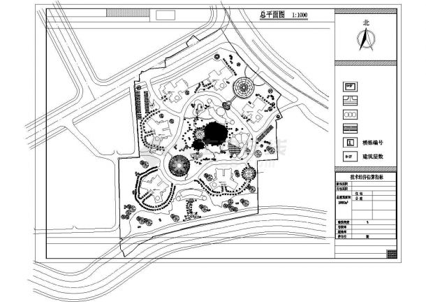 安徽省东南部某城市小区CAD规划设计图-图一