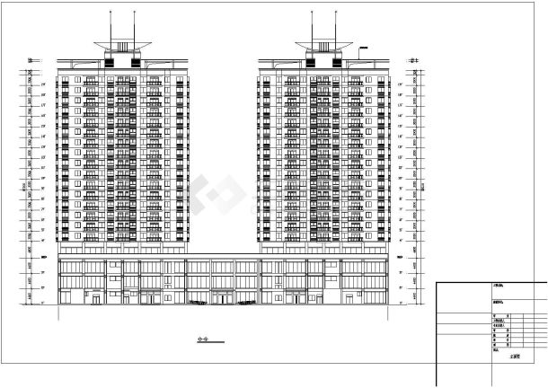 某县一临江小区高层商住楼详细建筑施工图-图二