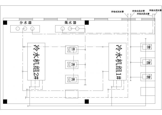 某地区电池5#厂房制冷空调机房设计图_图1