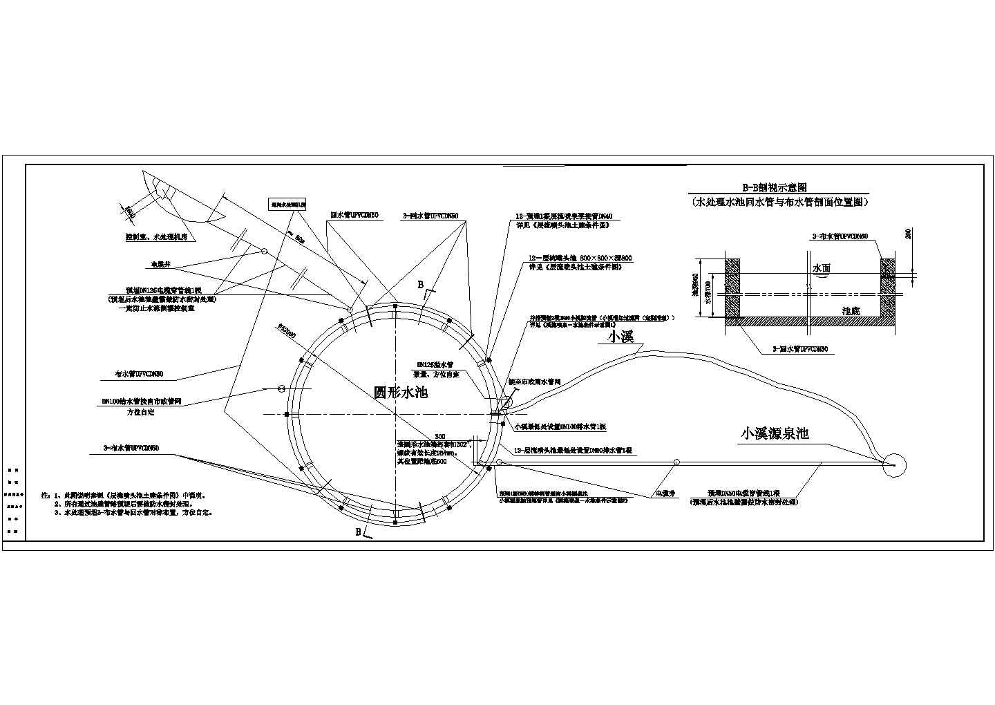 某地区音乐喷泉设计方案CAD施工图