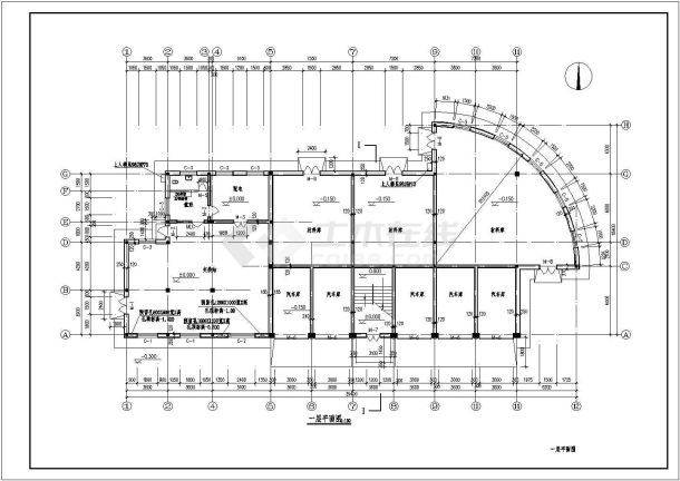 滁州市某地交换站办公楼设计方案图-图一