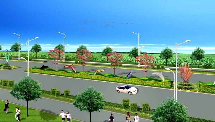 滨海大道道路景观绿化设计