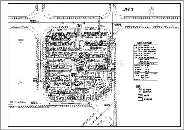 温州市某景区住宅小区CAD规划图-图一