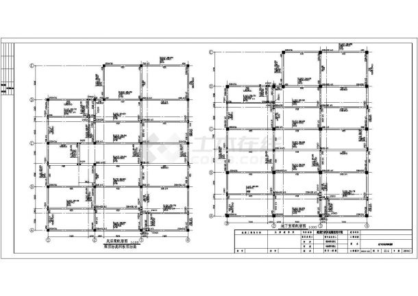某地三层框架结构商场结构施工图（带地下室）-图一