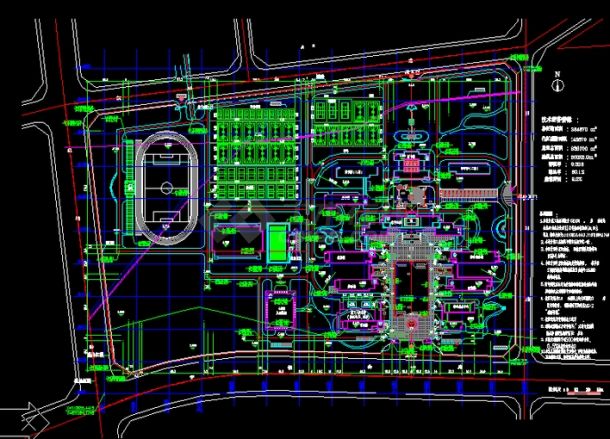 浙江某大学建筑总图施工图-图一