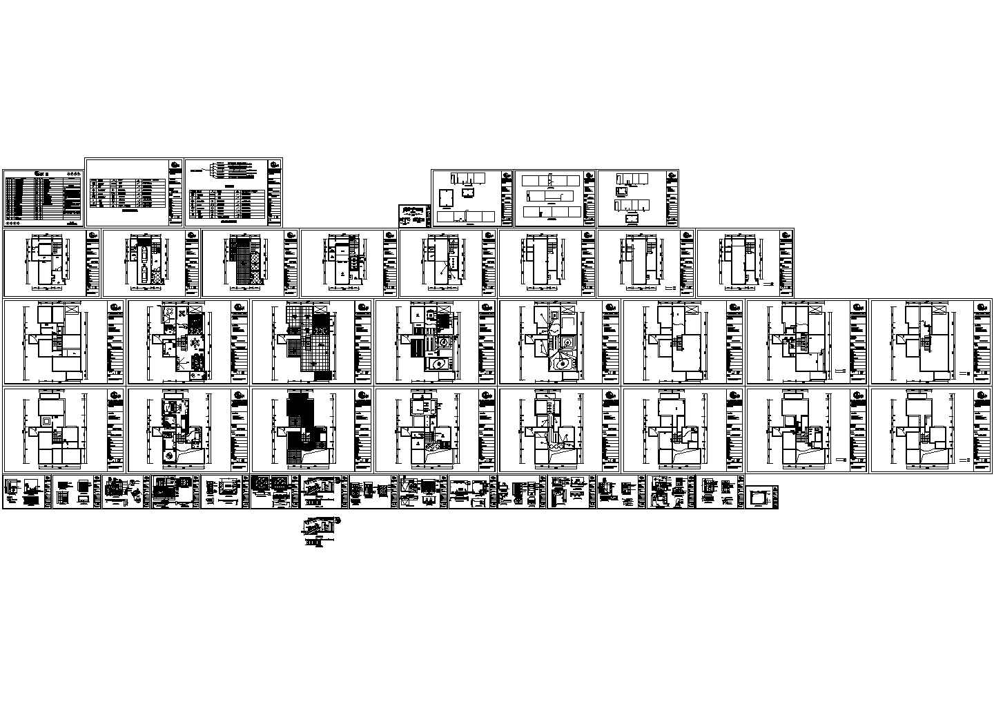 阳光半岛3层楼别墅装修设计施工图