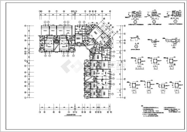 绵阳市六层砖混结构住宅楼结构施工图-图二