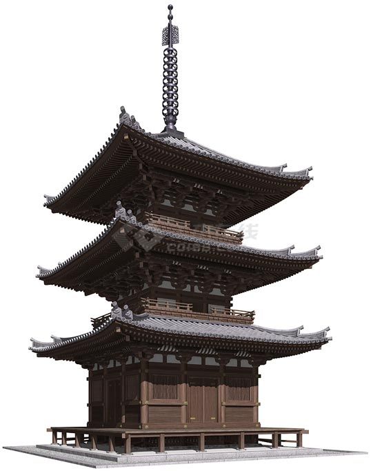 一些日本古建筑３d模型-图一
