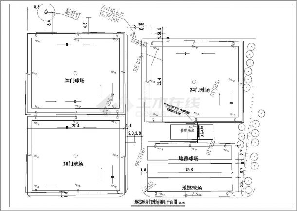 某室外球场照明设计工程图CAD原图-图二