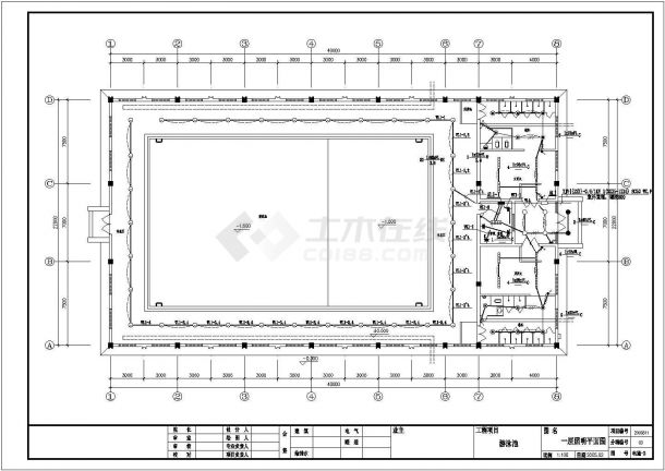 游泳池电气工程设计工程图CAD原图-图二