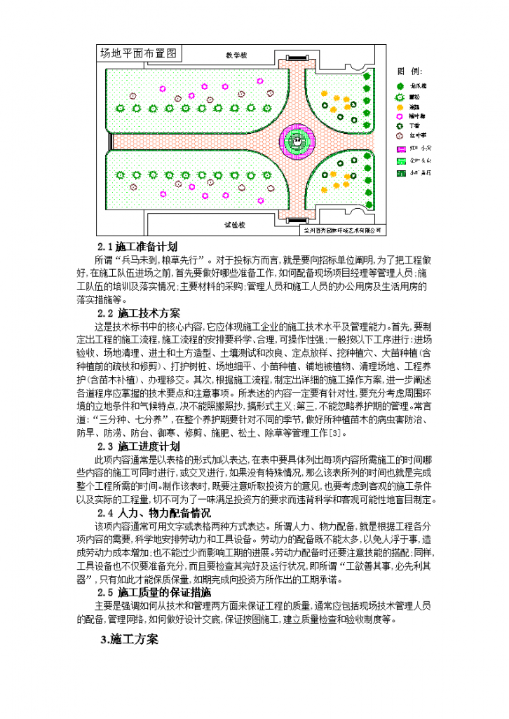 兰州大学榆中分校区院士路绿化施工方案-图二