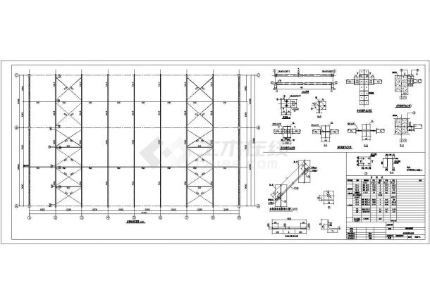 某地砼柱钢屋面单层厂房结构施工图-图二