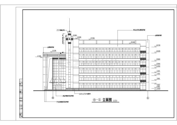 某六层办公楼框架结构设计施工图纸-图二