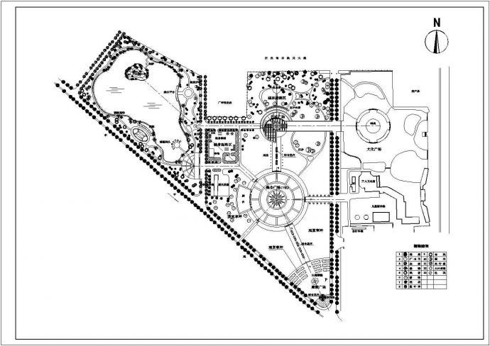 某地区园林设计城市广场总平面详情图_图1