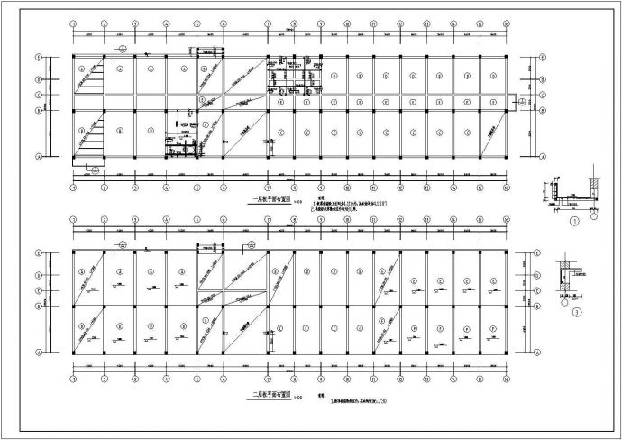 某局部三层消防站框架结构设计施工图_图1