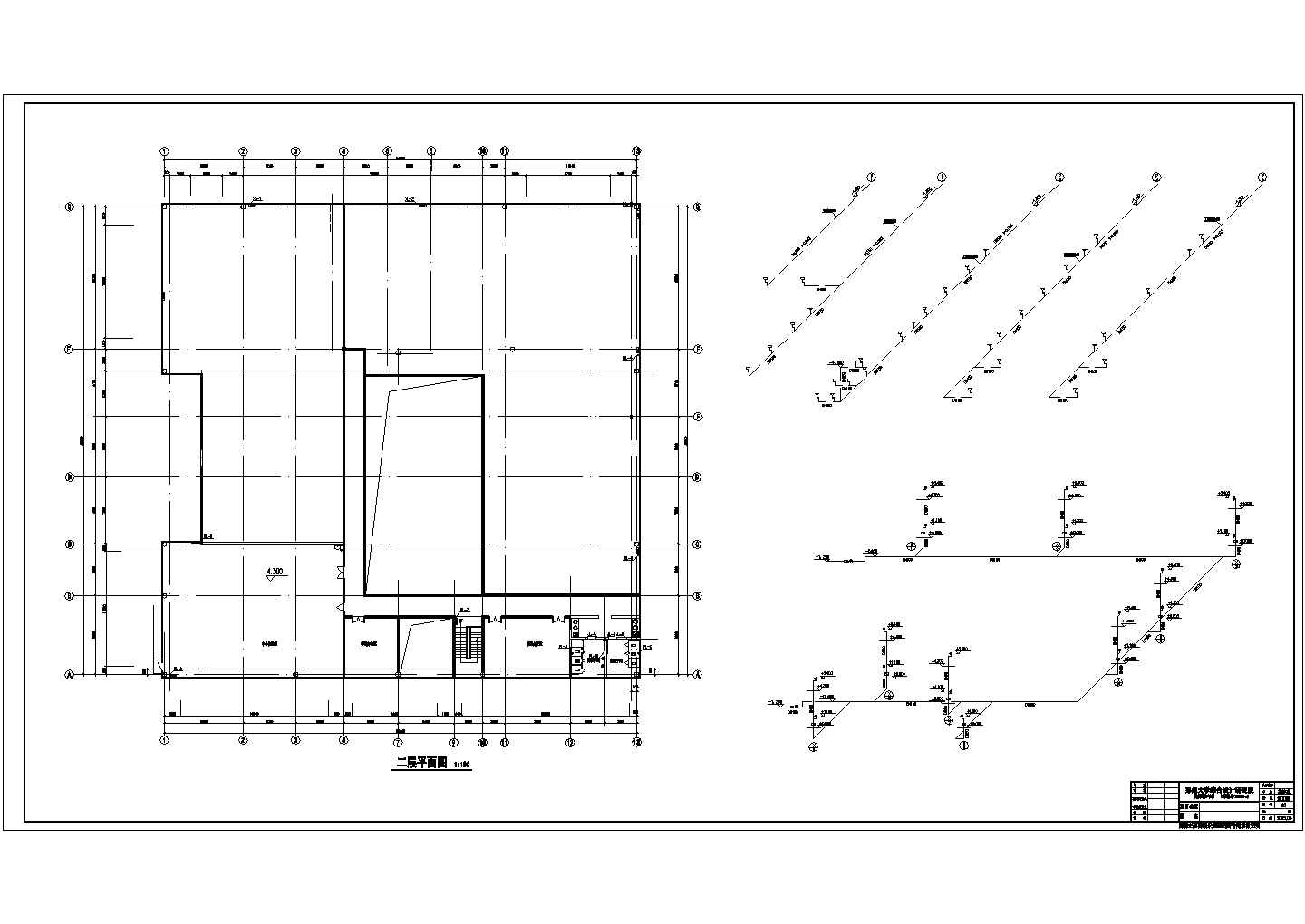 某大学二层框架结构研究楼给排水消防设计图
