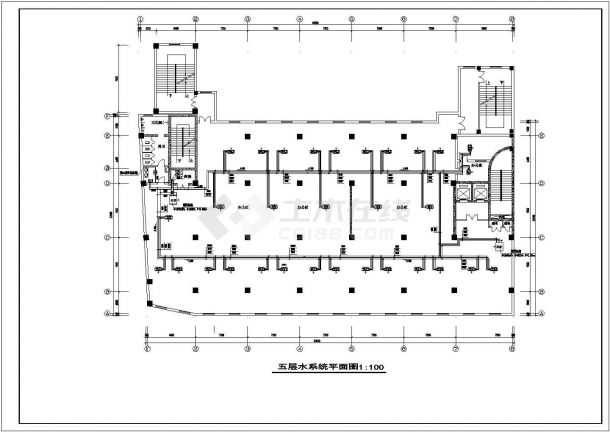 华北某地区五层大厦空调系统设计CAD图纸-图二