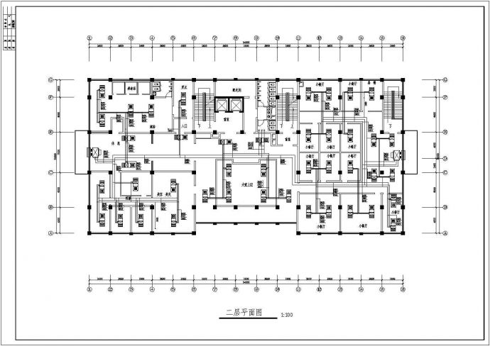 常州某地区办公楼空调系统设计cad平面图_图1
